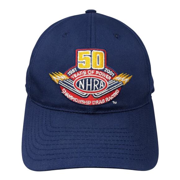 50 Years Of Power NHRA Championship Drag Racing Baseball Cap Blue One Size SS - Picture 1 of 9